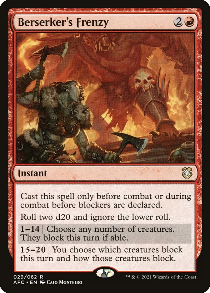 2021 Forgotten Realms Commander Berserker's Frenzy #29 rare card image