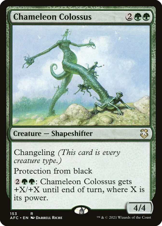 2021 Forgotten Realms Commander Chameleon Colossus #153 rare card image