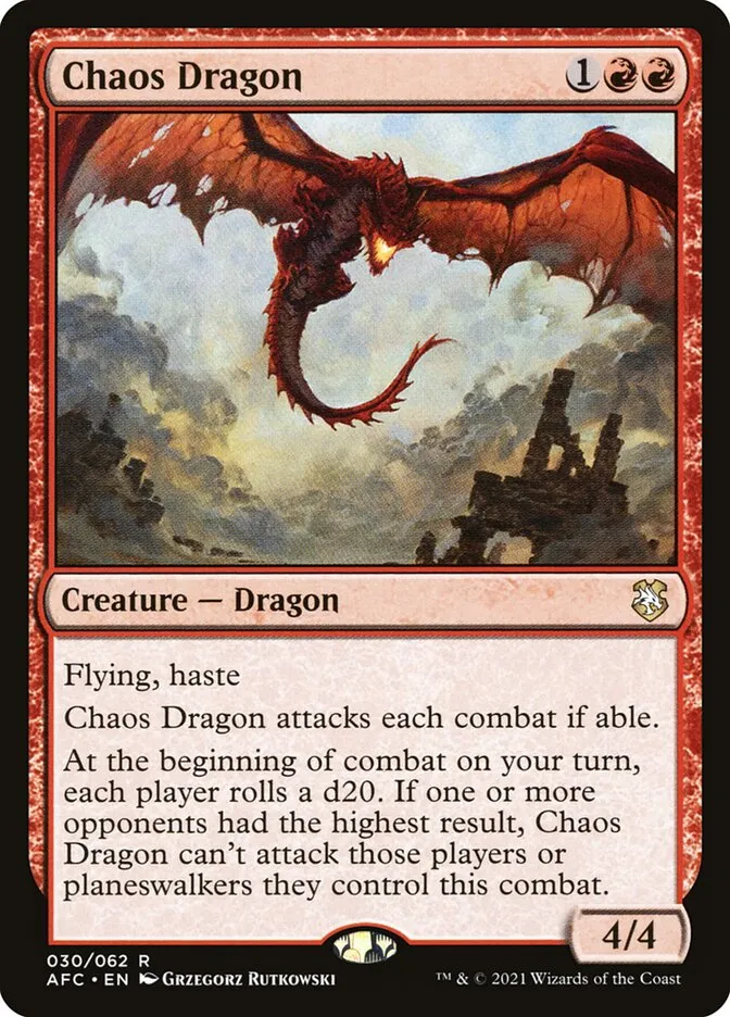 2021 Forgotten Realms Commander Chaos Dragon #30 rare card image