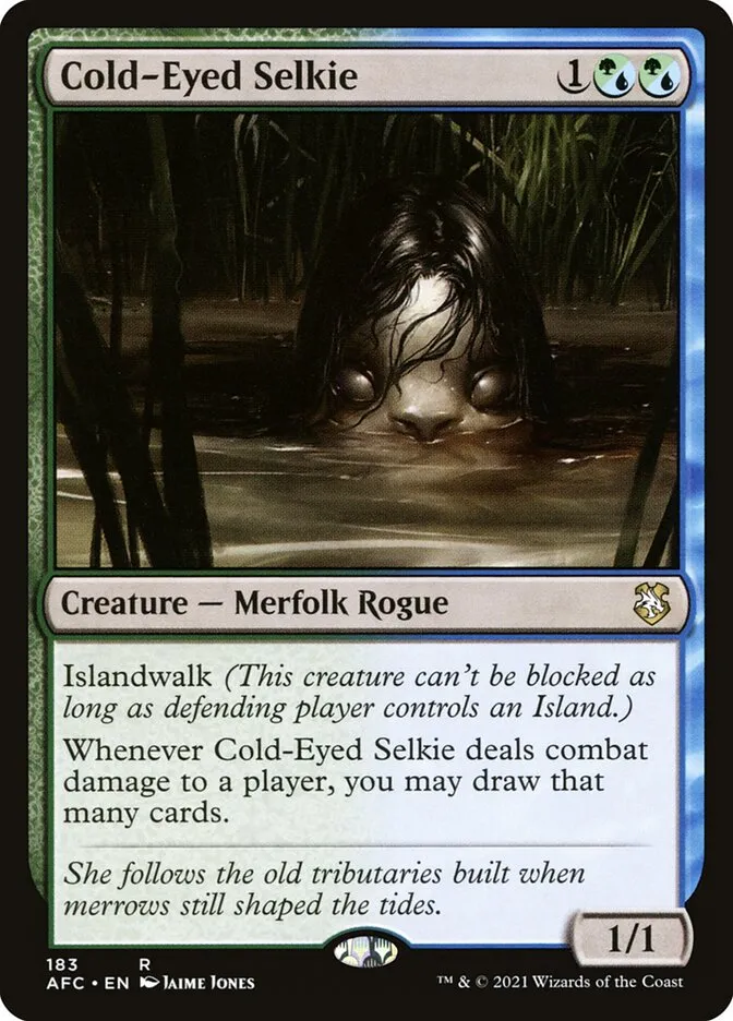2021 Forgotten Realms Commander Cold-Eyed Selkie #183 rare card image