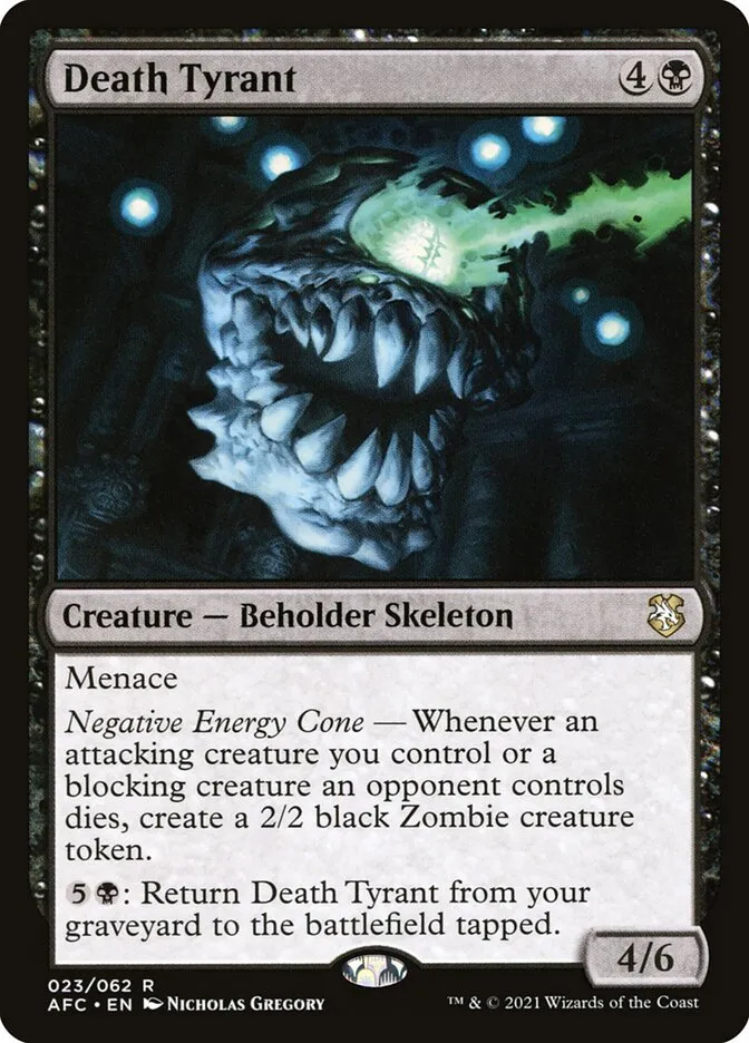 2021 Forgotten Realms Commander Death Tyrant #23 rare card image