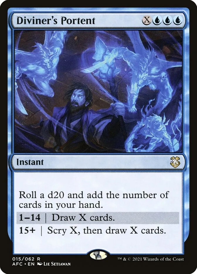 2021 Forgotten Realms Commander Diviner's Portent #15 rare card image