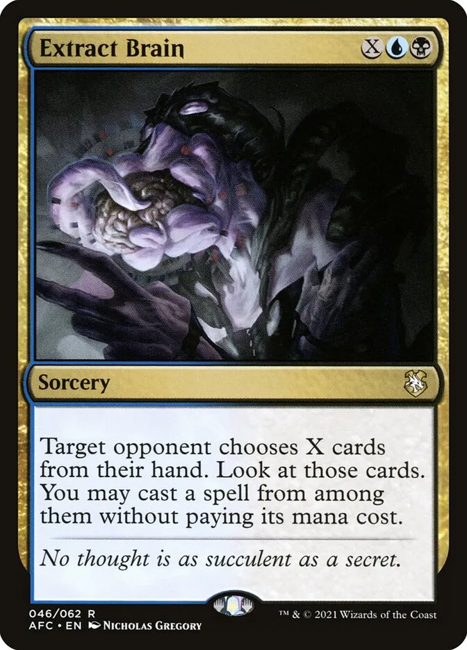 2021 Forgotten Realms Commander Extract Brain rare #46 rare card image