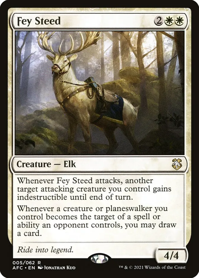 2021 Forgotten Realms Commander Fey Steed #5 rare card image