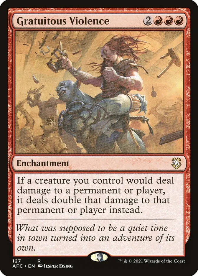 2021 Forgotten Realms Commander Gratuitous Violence #127 rare card image