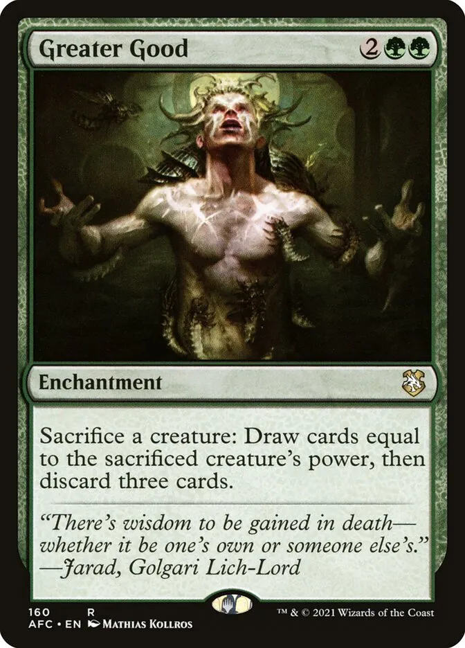 2021 Forgotten Realms Commander Greater Good #160 rare card image