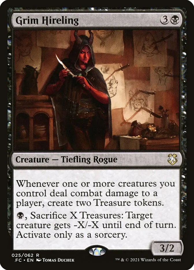 2021 Forgotten Realms Commander Grim Hireling #25 rare card image