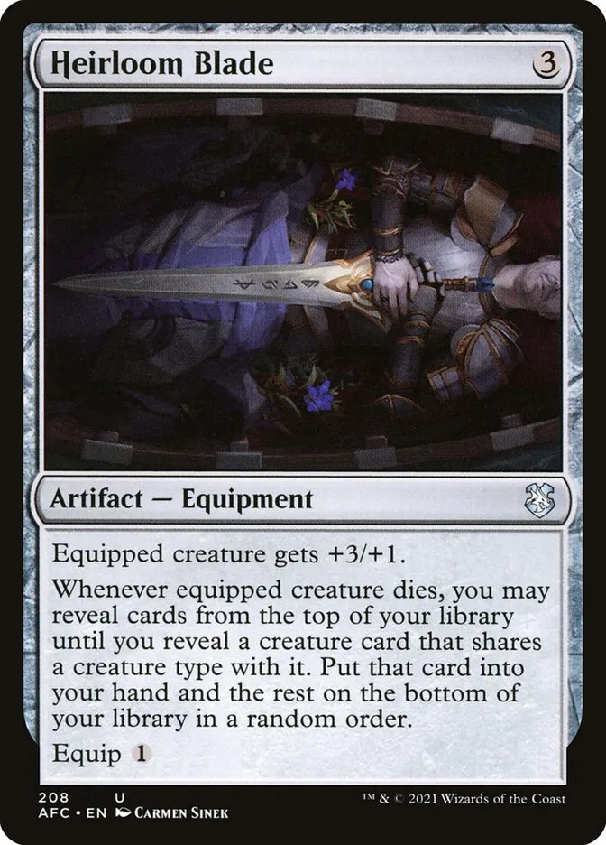 2021 Forgotten Realms Commander Heirloom Blade #208 uncommon card image