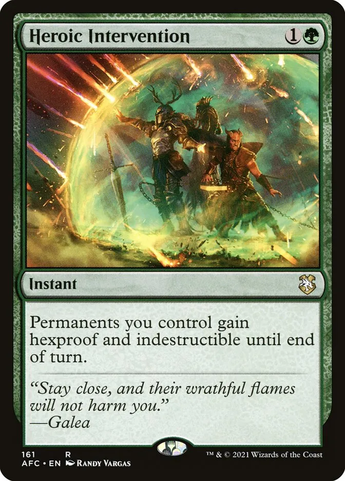 2021 Forgotten Realms Commander Heroic Intervention rare #161 rare card image