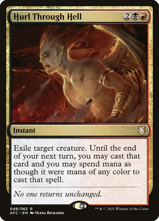 2021 Forgotten Realms Commander Hurl Through Hell rare #48 rare card image