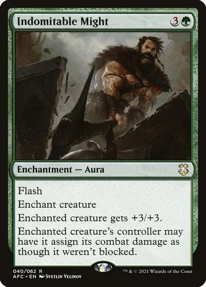 2021 Forgotten Realms Commander Indomitable Might #40 rare card image