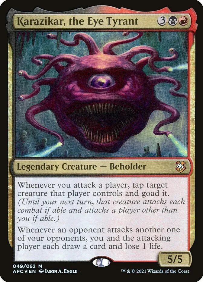 2021 Forgotten Realms Commander Karazikar, the Eye Tyrant #49 mythic card image