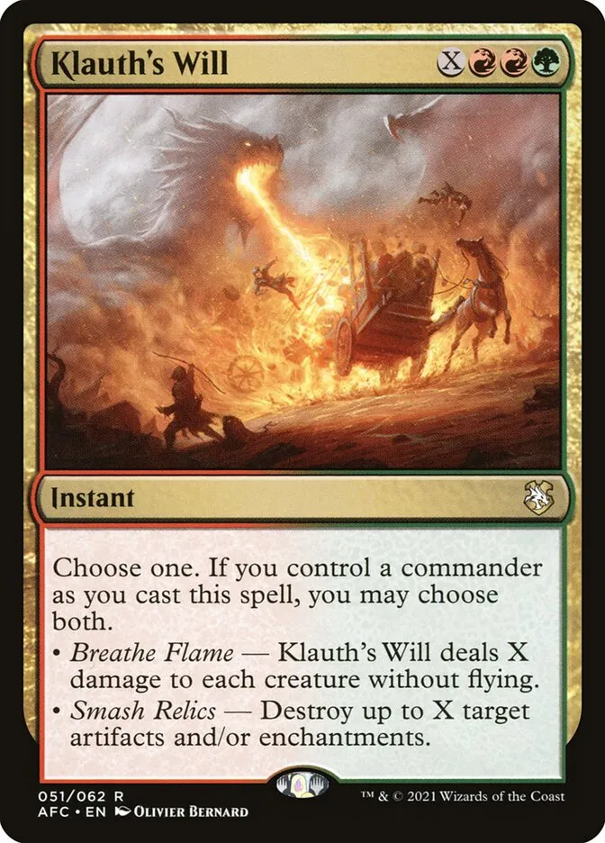 2021 Forgotten Realms Commander Klauth's Will #51 rare card image