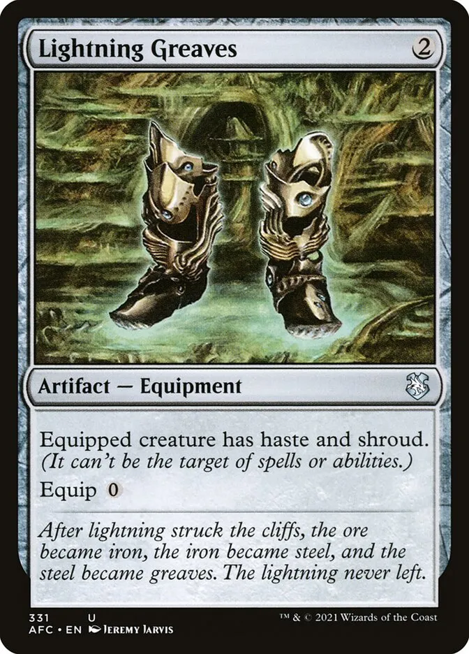 2021 Forgotten Realms Commander Lightning Greaves uncommon #331 uncommon card image