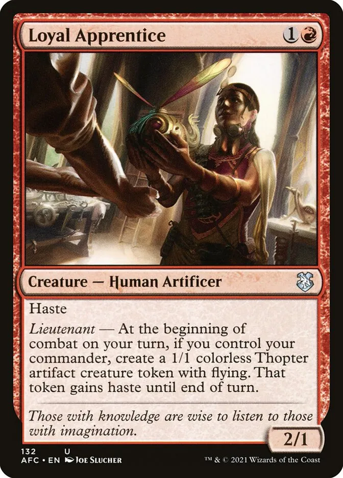 2021 Forgotten Realms Commander Loyal Apprentice uncommon #132 uncommon card image
