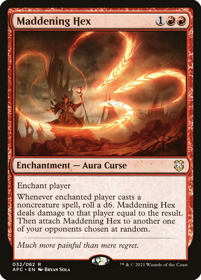 2021 Forgotten Realms Commander Maddening Hex #32 rare card image