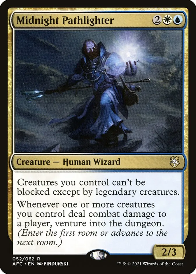 2021 Forgotten Realms Commander Midnight Pathlighter rare #52 rare card image