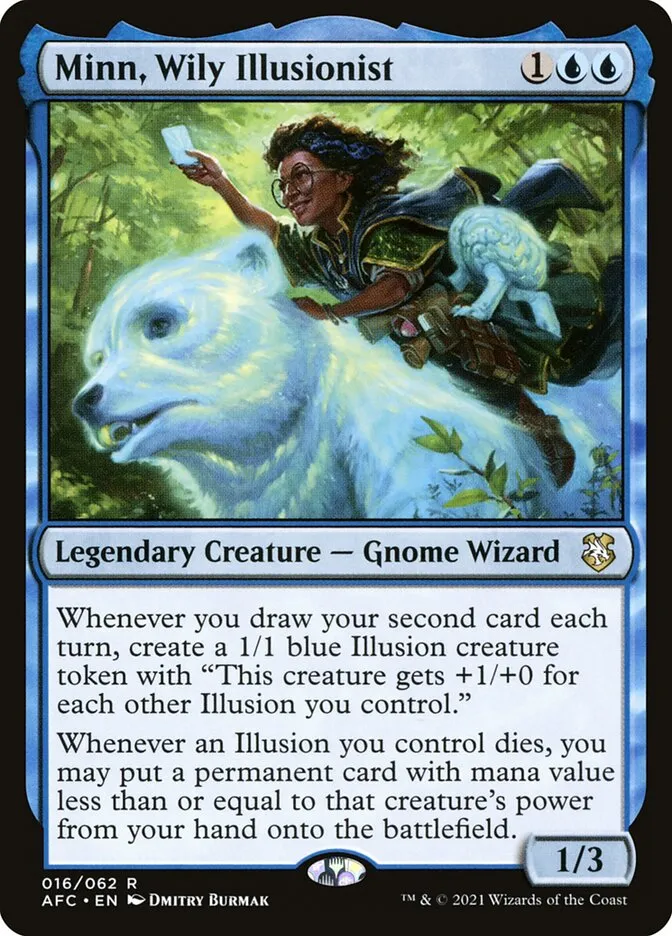 2021 Forgotten Realms Commander Minn, Wily Illusionist #16 rare card image