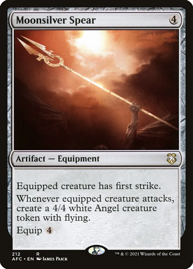 2021 Forgotten Realms Commander Moonsilver Spear #212 rare card image