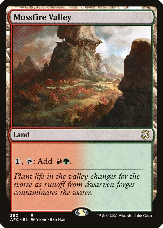 2021 Forgotten Realms Commander Mossfire Valley #250 rare card image