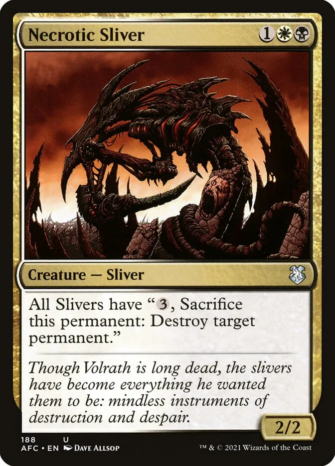 2021 Forgotten Realms Commander Necrotic Sliver #188 uncommon card image