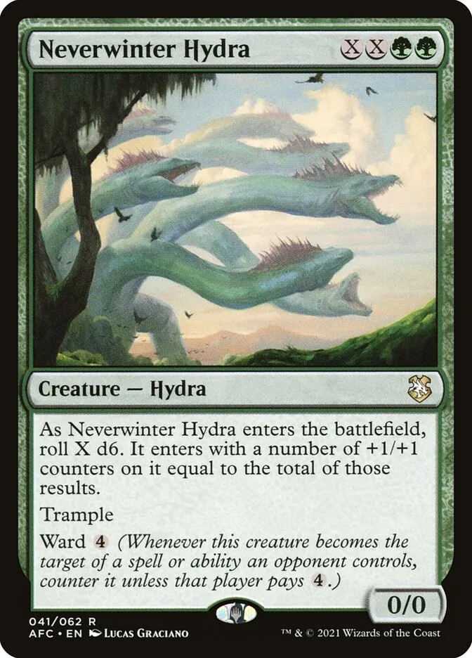 2021 Forgotten Realms Commander Neverwinter Hydra rare #41 rare card image