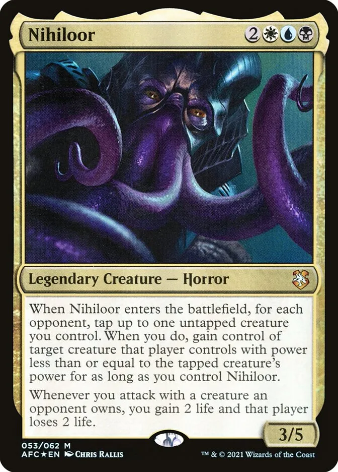 2021 Forgotten Realms Commander Nihiloor #53 mythic card image