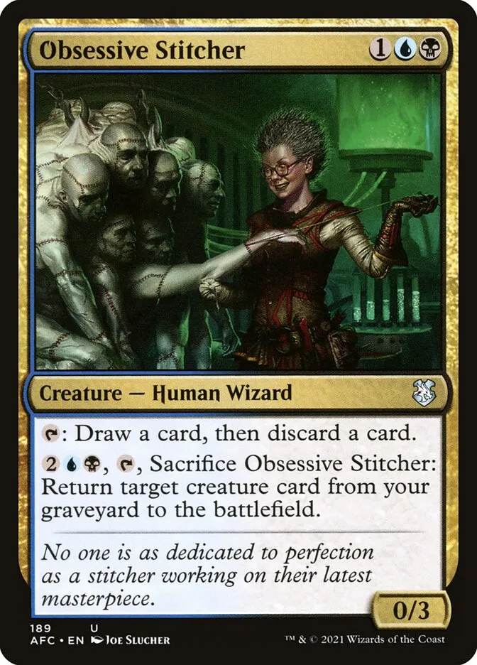 2021 Forgotten Realms Commander Obsessive Stitcher uncommon #189 uncommon card image