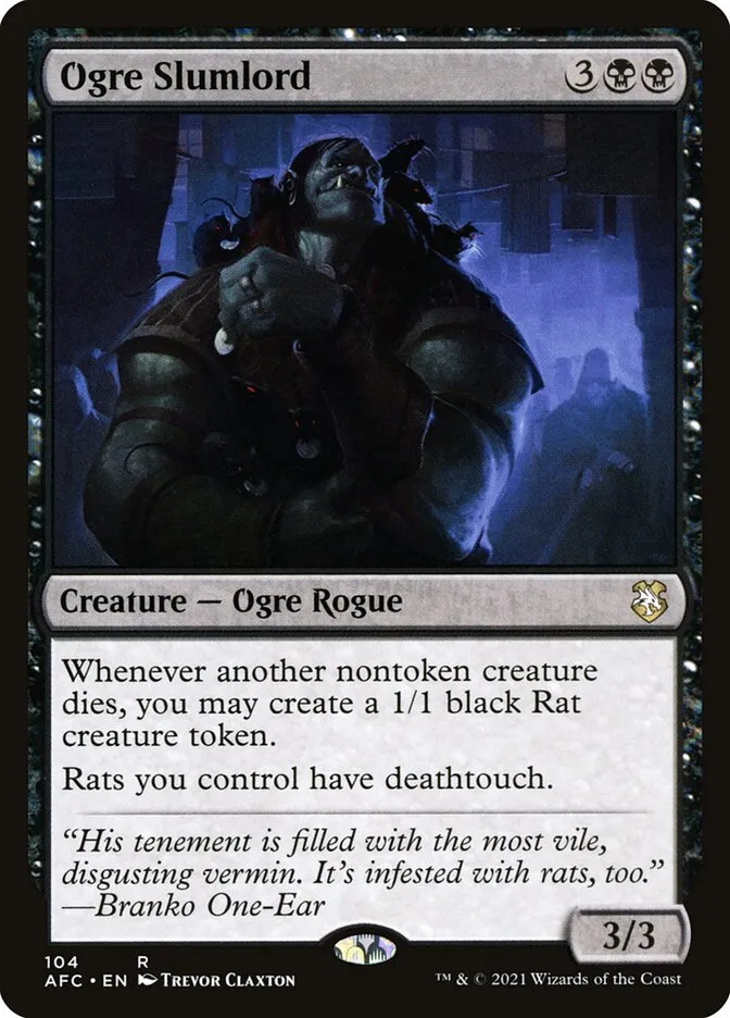 2021 Forgotten Realms Commander Ogre Slumlord rare #104 rare card image