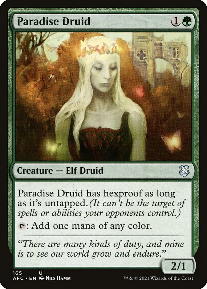 2021 Forgotten Realms Commander Paradise Druid #165 uncommon card image