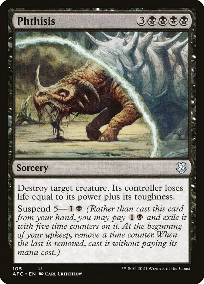 2021 Forgotten Realms Commander Phthisis uncommon #105 uncommon card image