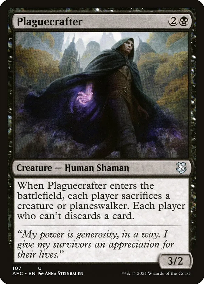 2021 Forgotten Realms Commander Plaguecrafter #107 uncommon card image