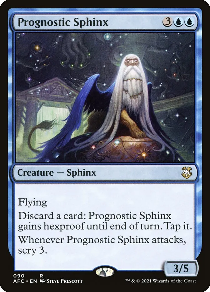 2021 Forgotten Realms Commander Prognostic Sphinx #90 rare card image