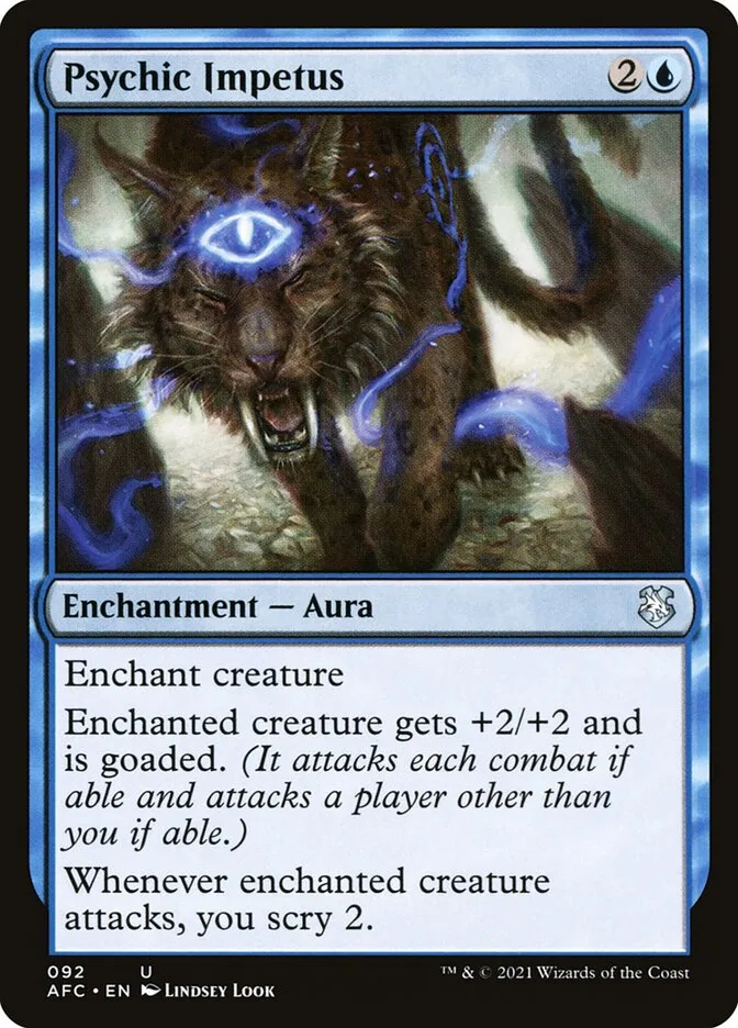 2021 Forgotten Realms Commander Psychic Impetus #92 uncommon card image