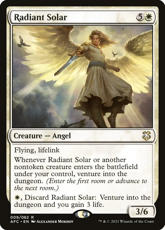 2021 Forgotten Realms Commander Radiant Solar #9 rare card image