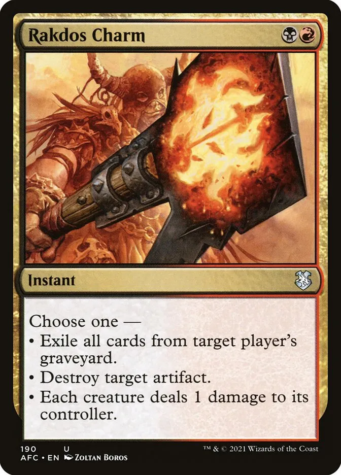 2021 Forgotten Realms Commander Rakdos Charm uncommon #190 uncommon card image