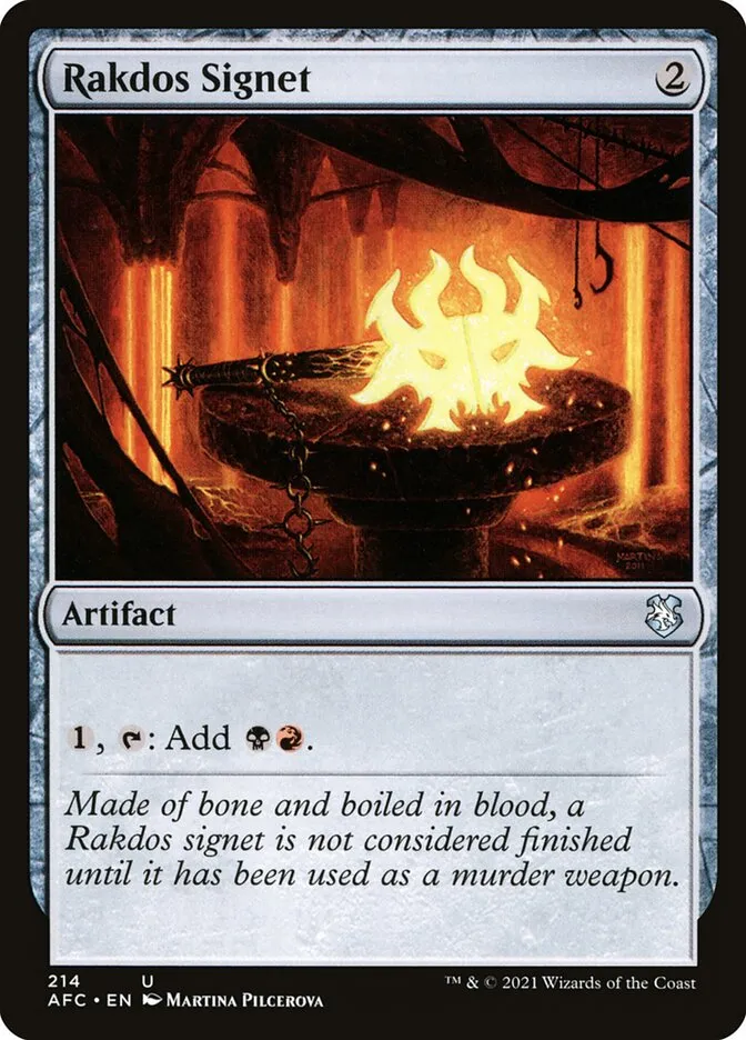 2021 Forgotten Realms Commander Rakdos Signet #214 uncommon card image