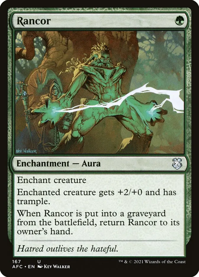 2021 Forgotten Realms Commander Rancor #167 uncommon card image