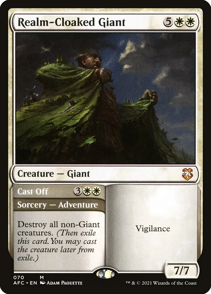 2021 Forgotten Realms Commander Realm-Cloaked Giant // Cast Off #70 mythic card image