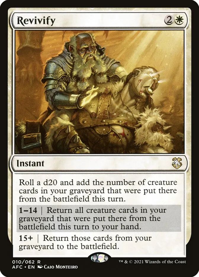 2021 Forgotten Realms Commander Revivify rare #10 rare card image