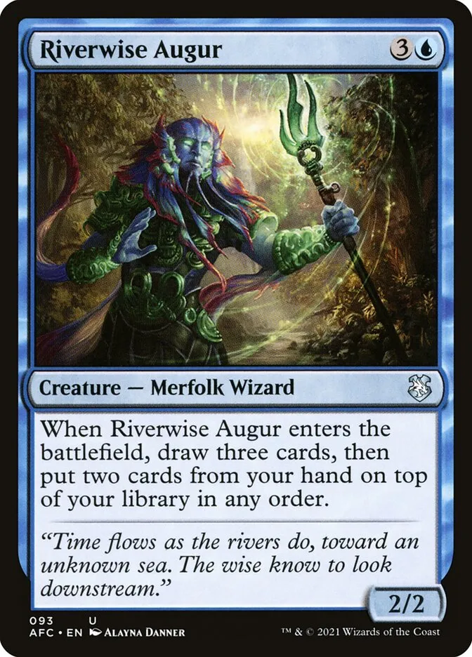 2021 Forgotten Realms Commander Riverwise Augur uncommon #93 uncommon card image