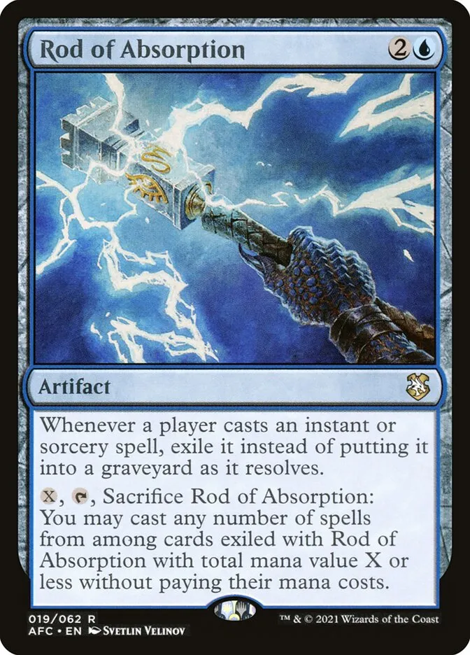2021 Forgotten Realms Commander Rod of Absorption #19 rare card image