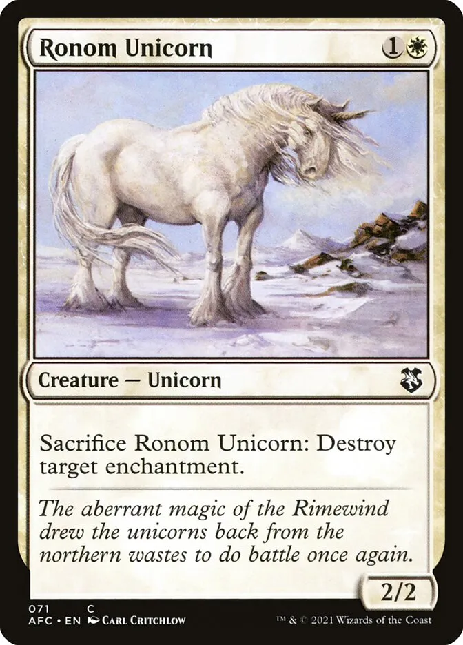 2021 Forgotten Realms Commander Ronom Unicorn common #71 common card image