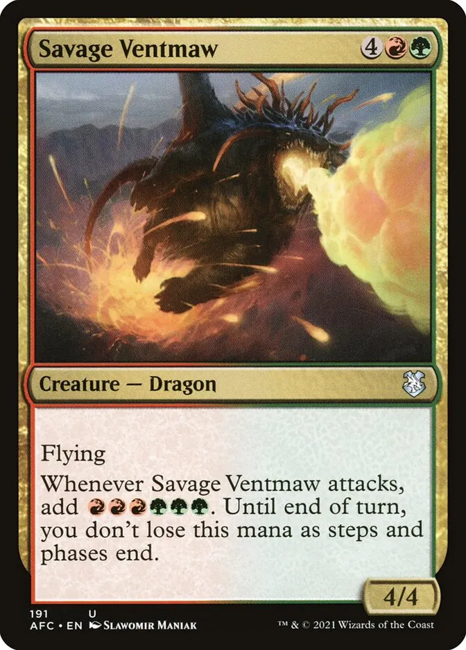 2021 Forgotten Realms Commander Savage Ventmaw #191 uncommon card image