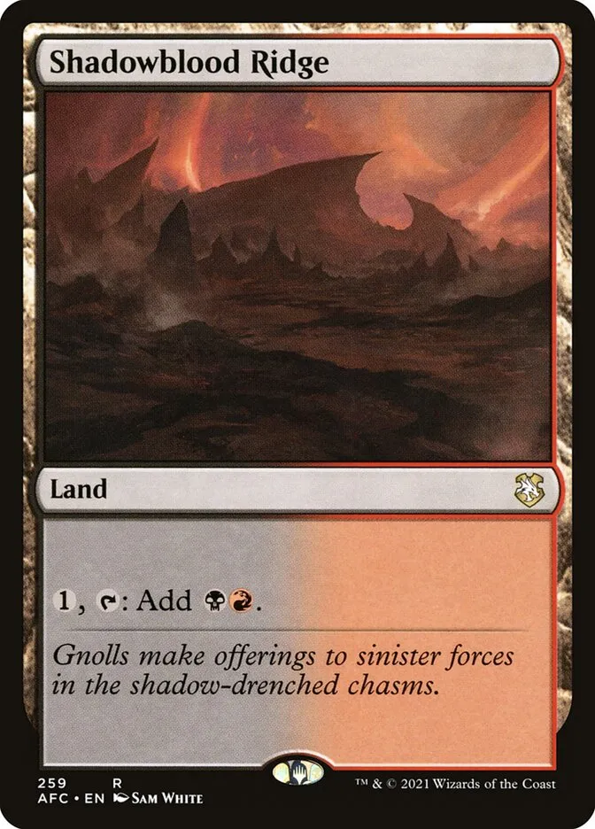 2021 Forgotten Realms Commander Shadowblood Ridge #259 rare card image