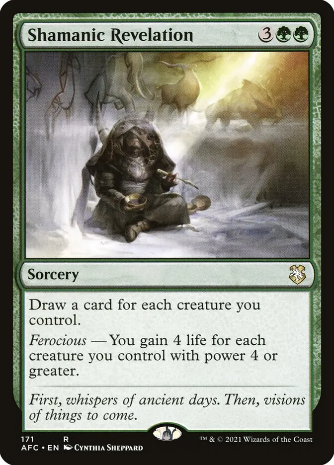 2021 Forgotten Realms Commander Shamanic Revelation #171 rare card image