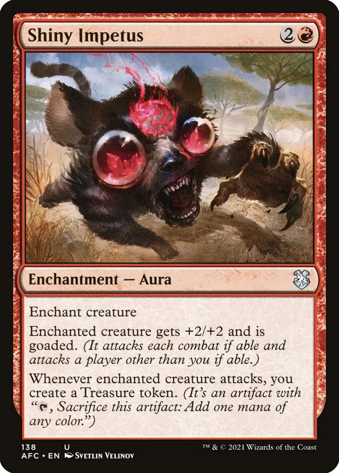 2021 Forgotten Realms Commander Shiny Impetus #138 uncommon card image