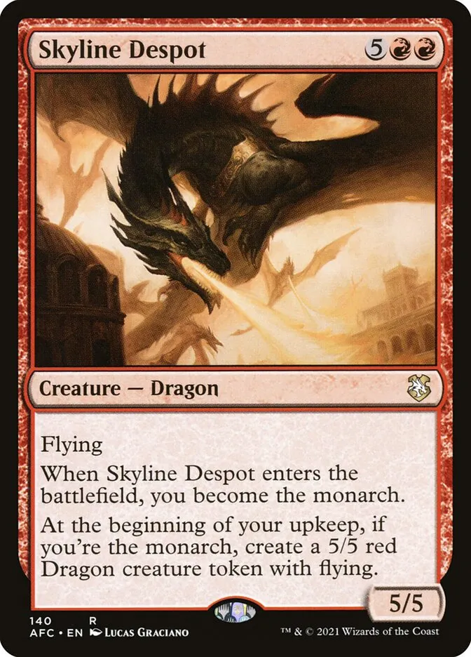 2021 Forgotten Realms Commander Skyline Despot #140 rare card image