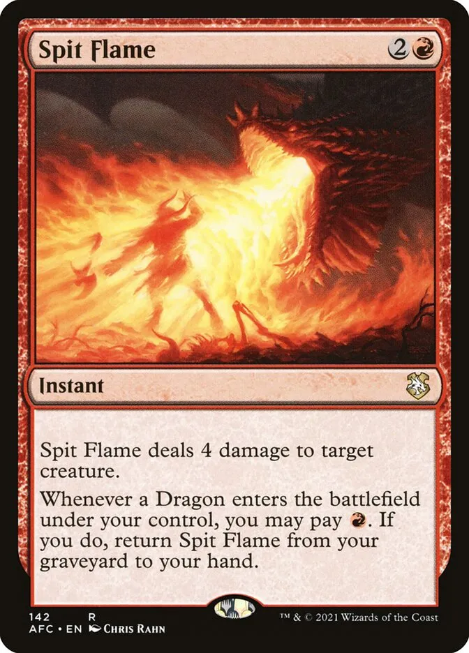 2021 Forgotten Realms Commander Spit Flame #142 rare card image