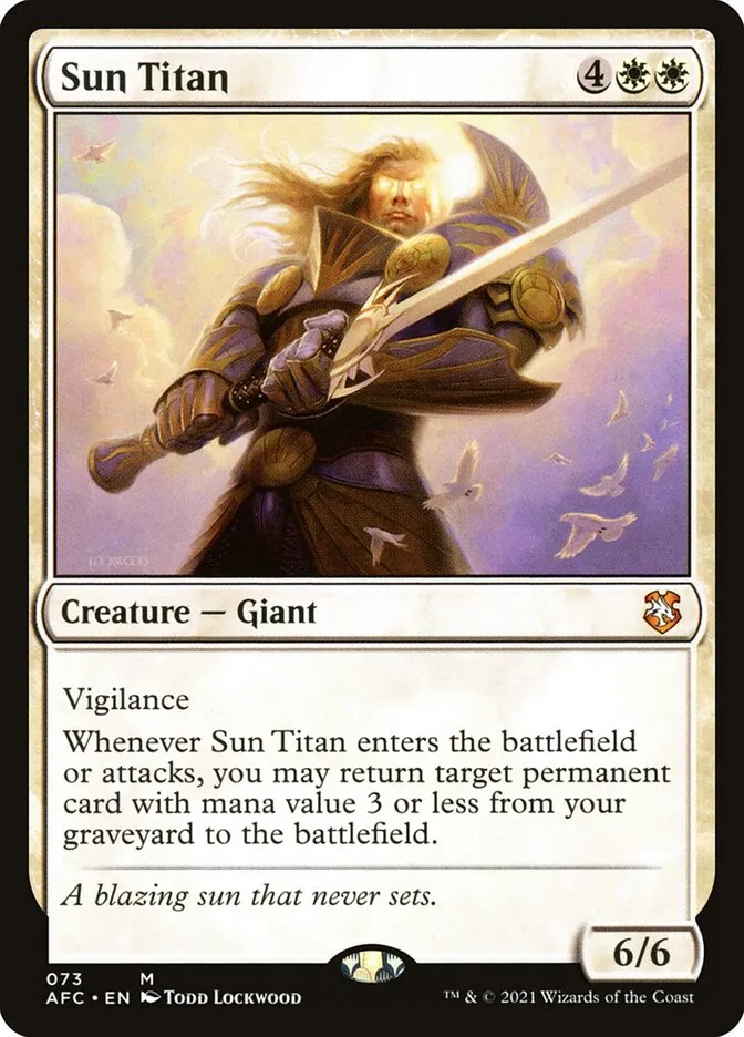 2021 Forgotten Realms Commander Sun Titan #73 mythic card image